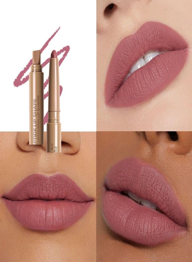 سويكي قلم تحديد الشفاه SUAKE Plump Matt Lipstick Lipliner Pencil Pack، قلم مقاوم للماء مع أداة دمج سيليكون لتحديد وتشكيل الشفاه، تركيبة كريمية ناعمة تدوم طويلاً لترطيب الشفاه - 01 Plum - Image 3